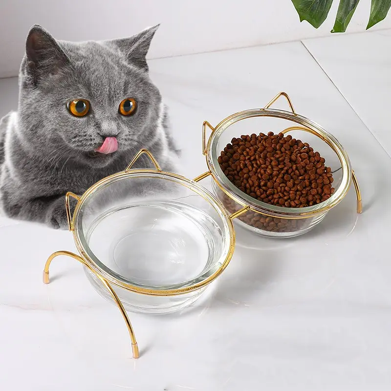 Glass Material Cat Bowl Cat