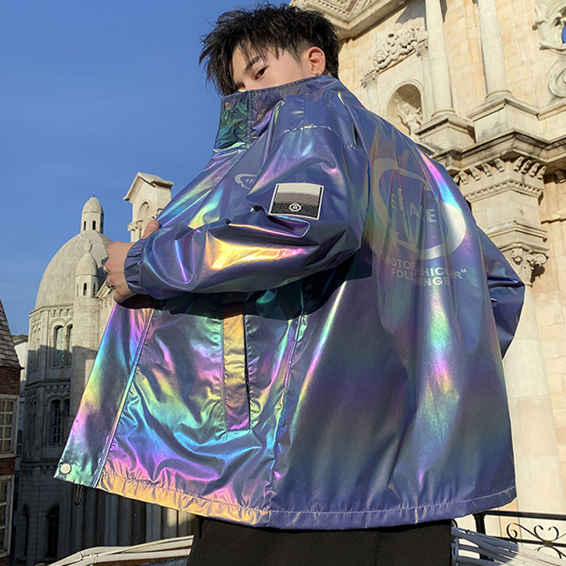 Colorful trendy loose casual jacket fried street top