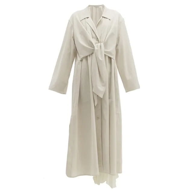 Lapel trench coat White - Shop at LoveMi