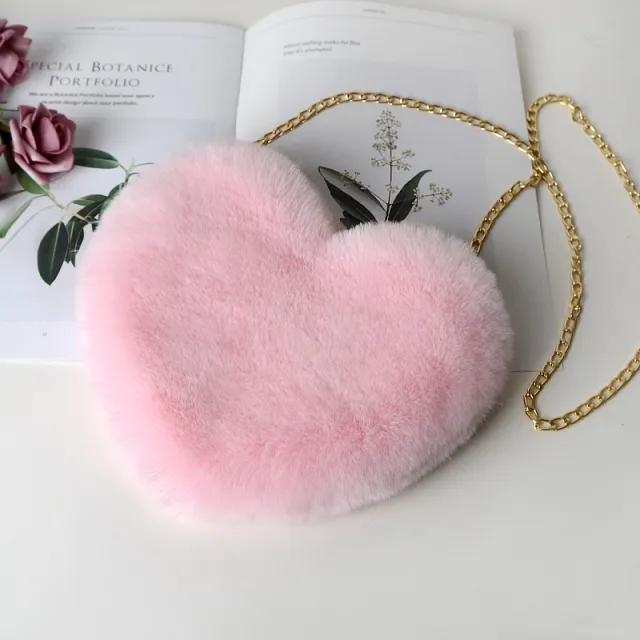 Plush love shoulder bag Pink - Shop at LoveMi