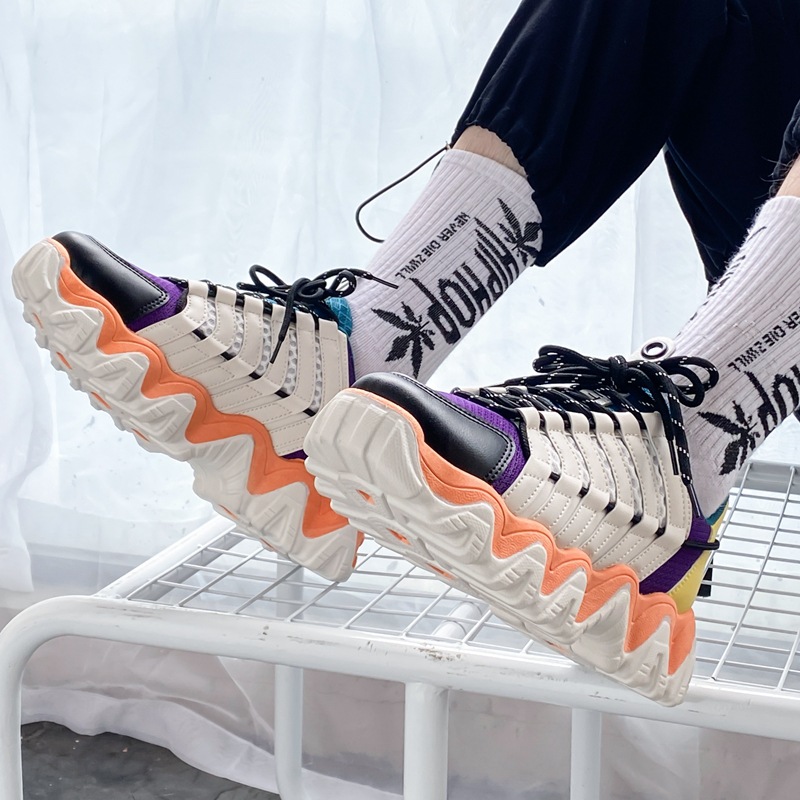 Increased wavy bottom casual sports old shoes