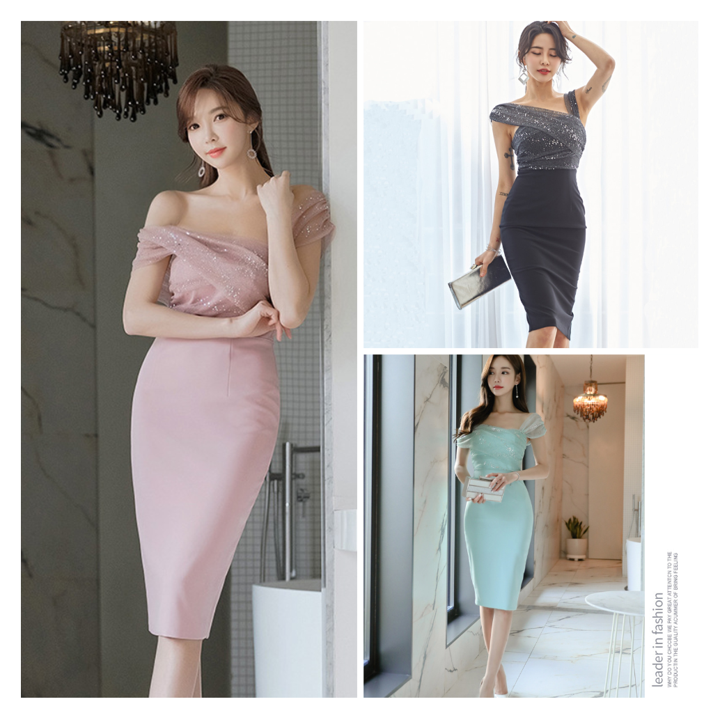 Oblique shoulder strap bag hip dress