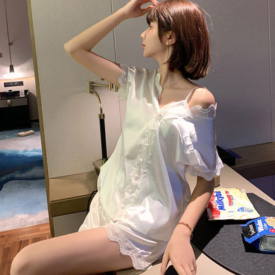 Ice silk short sleeve two-piece suit