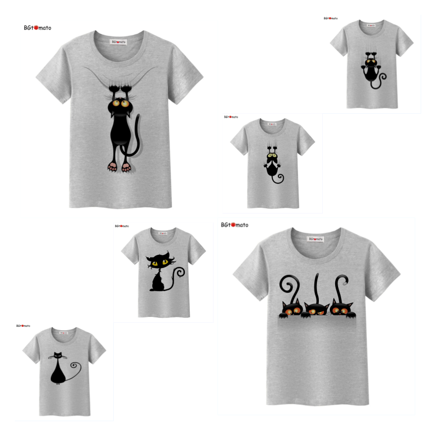 Cartoon black cat lady T-shirt