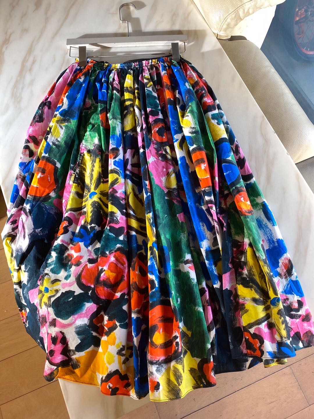 Retro ink painting pattern three-dimensional printed skirt