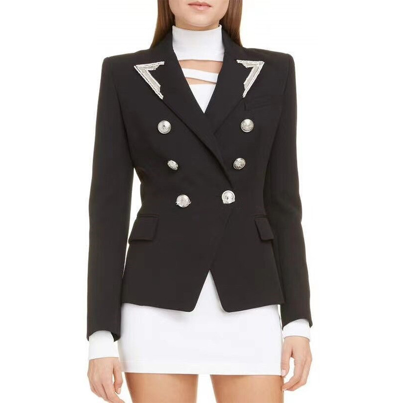 Double-breasted design waist slim suit