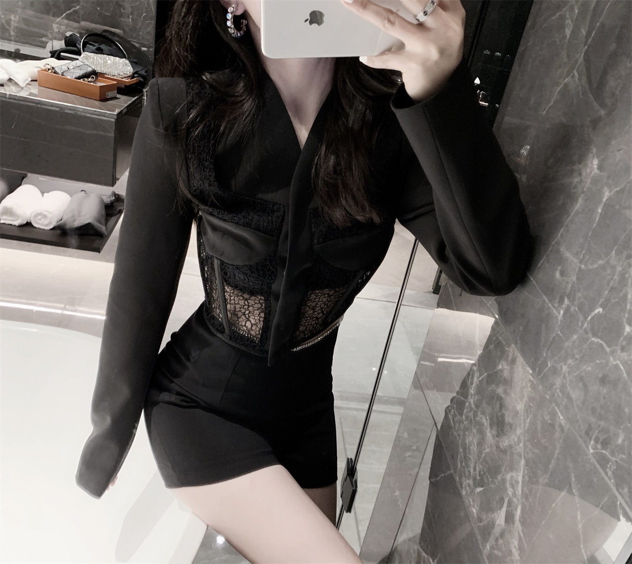 Dark sexy corset suit personality jacket