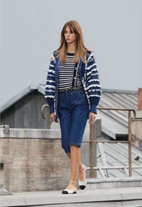 Patchwork Denim Long Coat