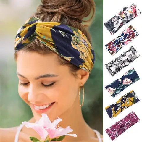 Floral Cross Hair Band