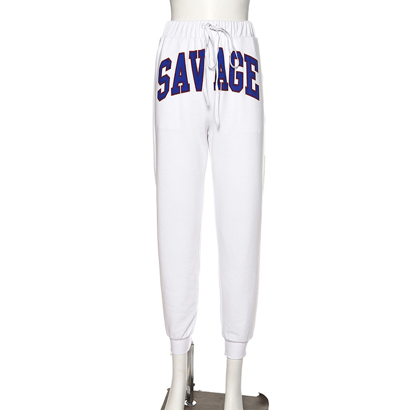 Letter print bouquet pants