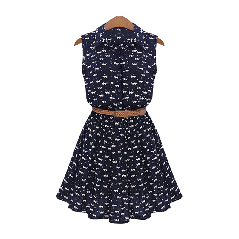 Sleeveless print midi skirt