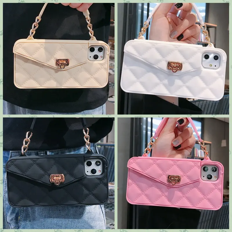 Chain Diagonal Silicone Coin Purse Phone Case