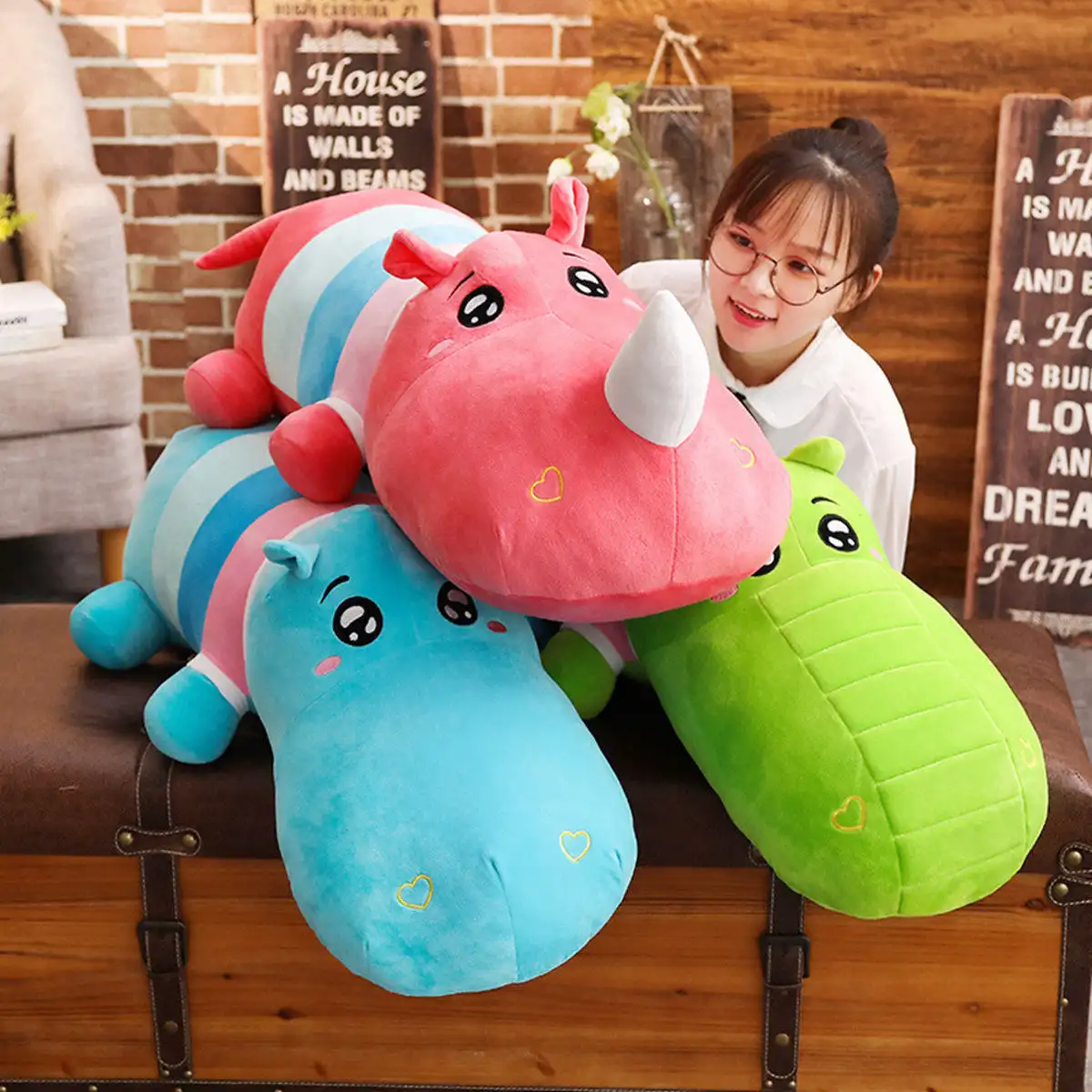 Cartoon rhino plush doll