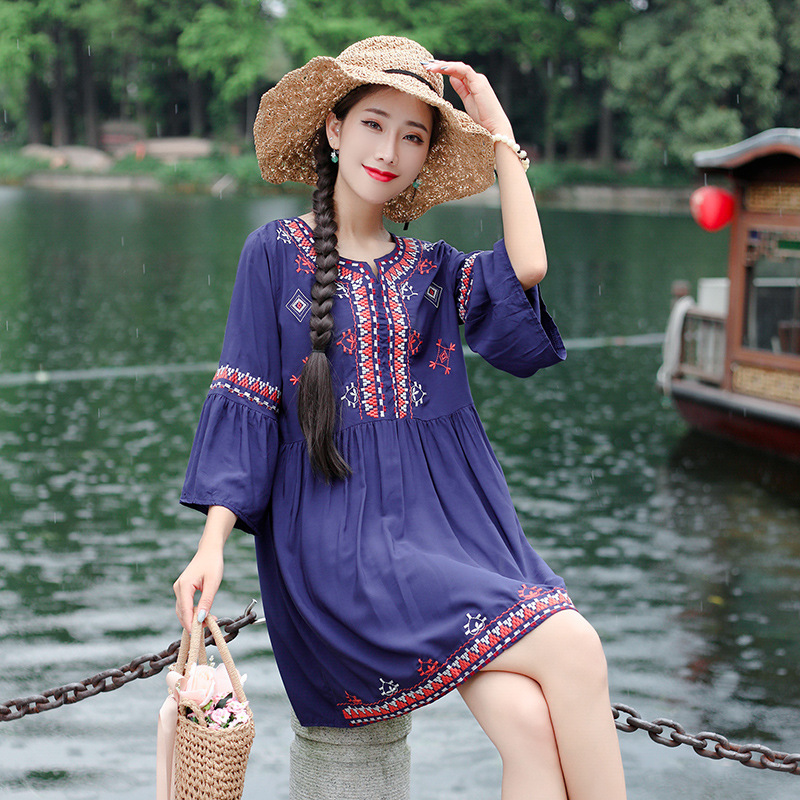 Tunic Women's Print Blouse  Bohemian