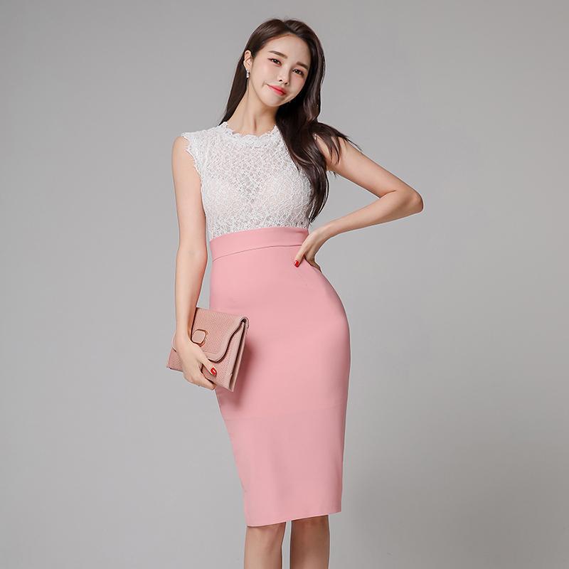 Lace stitching dress