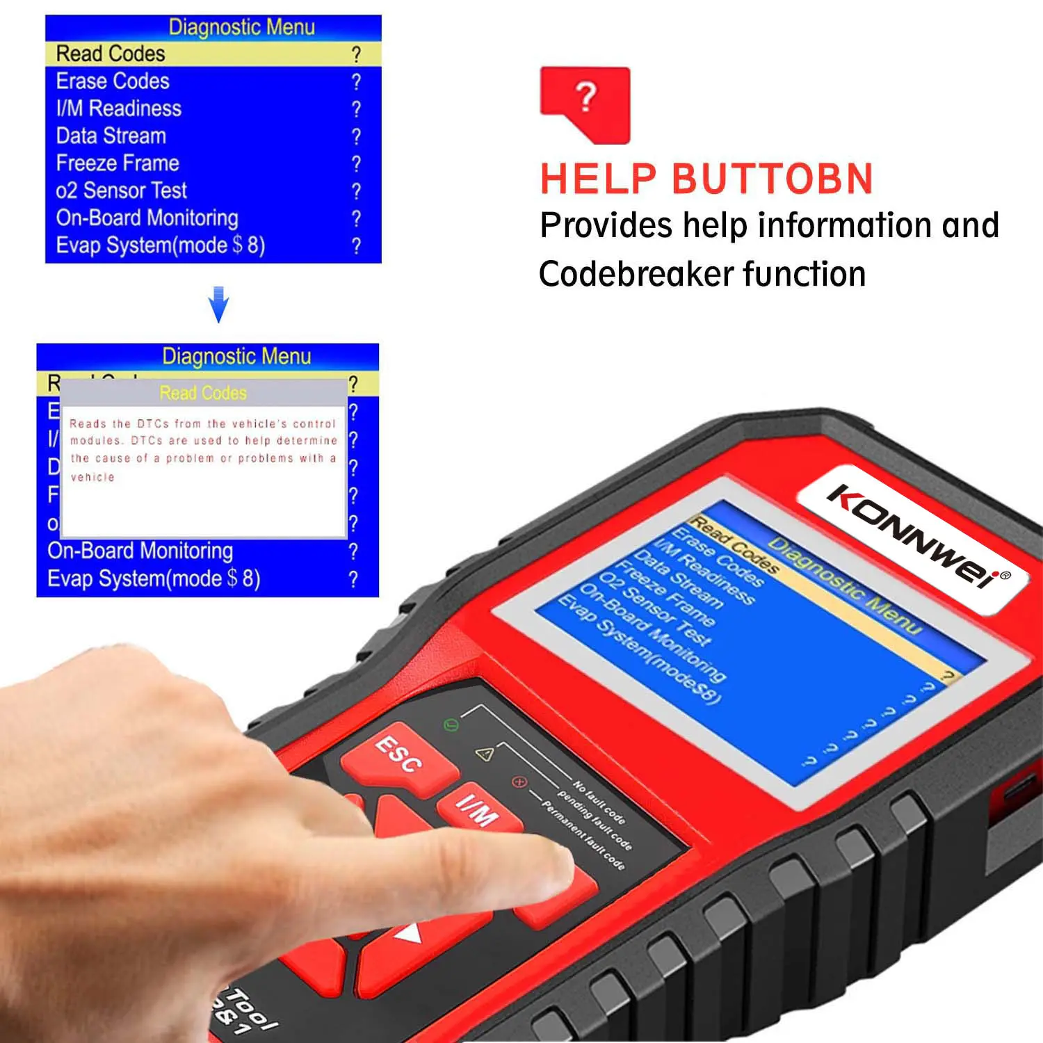 KW850 OBD2 CAN BUS Code Reader car