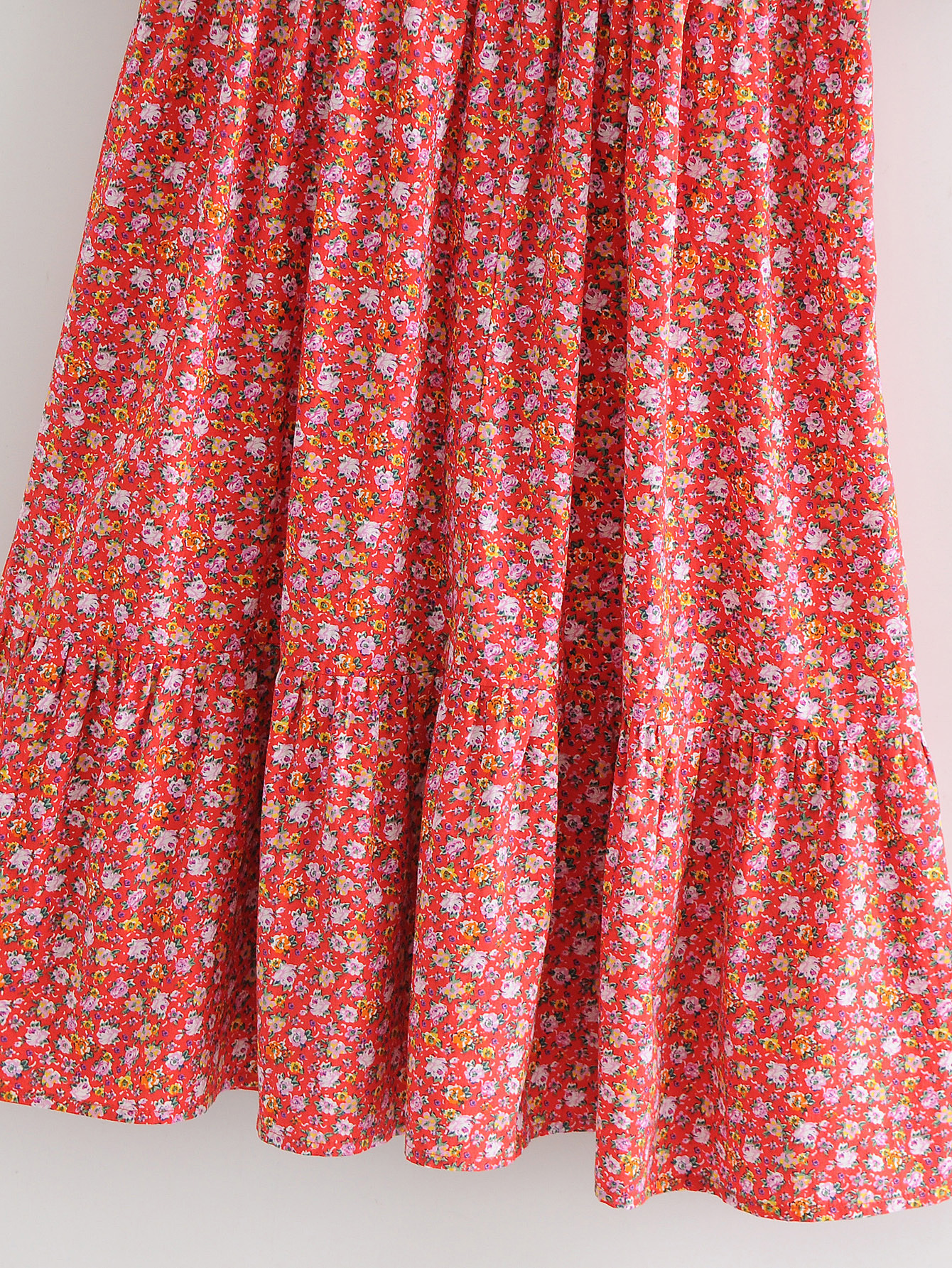 Ladies Puff Sleeve Printed Dress