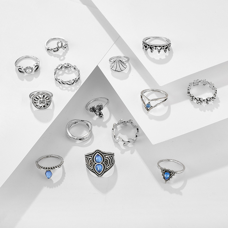 14-piece moon scallop elephant ring