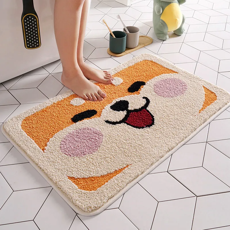 Bathroom absorbent non-slip mat - Yellow