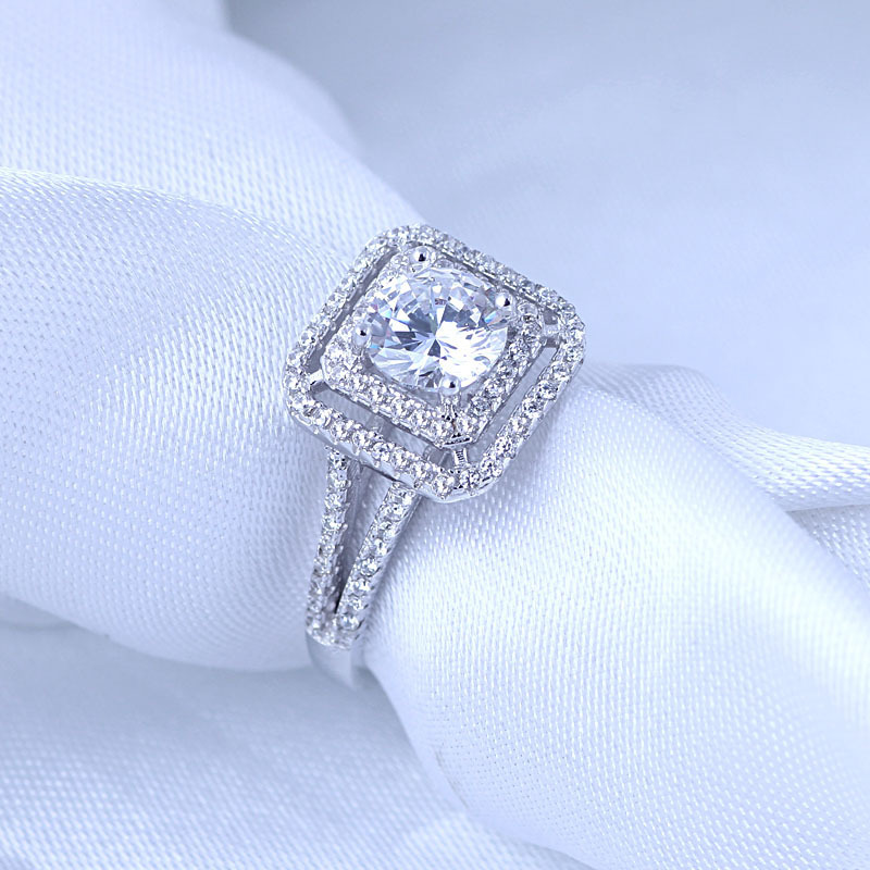 1 carat simulation diamond couple wedding ring