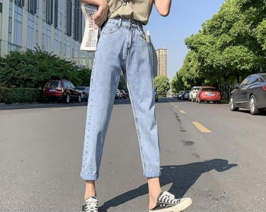 Korean version of the autumn casual harem pants Blue - Shop at LoveMi