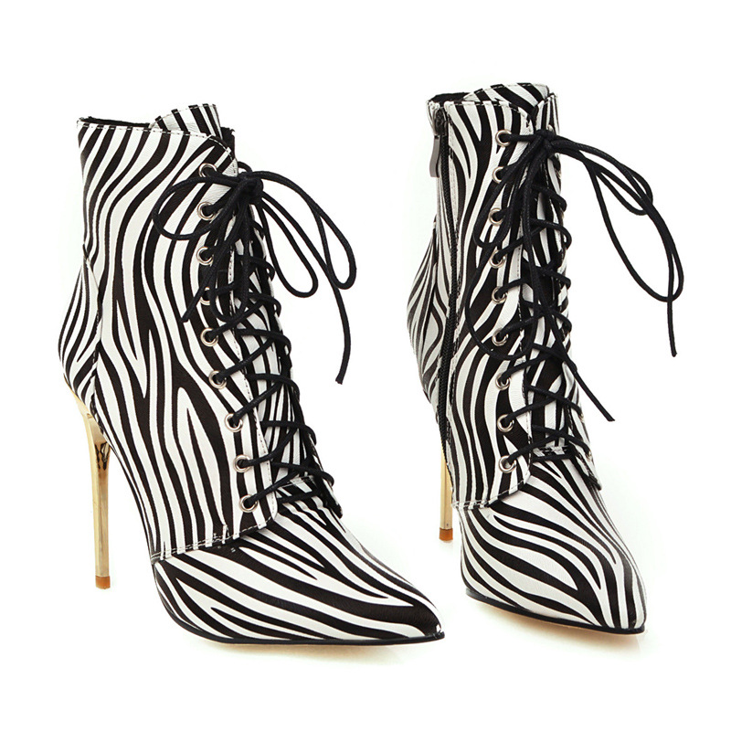 Pointed high heel Martin boots Stripe 47 - Shop at LoveMi