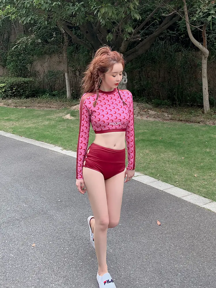 Split two-piece swimsuit