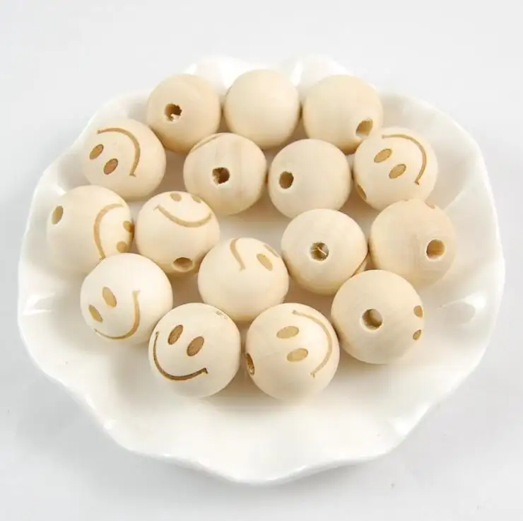 DIY accessories laser carved wood beads