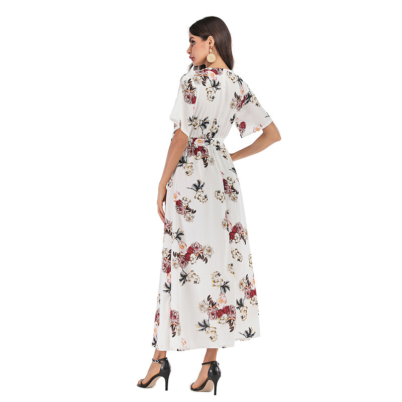 Short-sleeved lace-up skirt