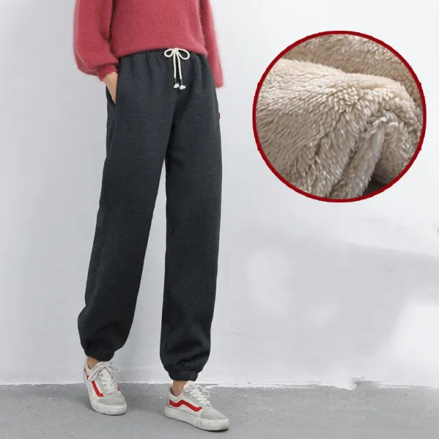 Women's plus fleece padded sweatpants Black - Shop at LoveMi