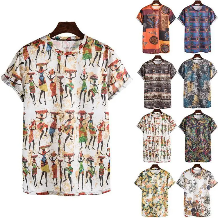National style digital printing short sleeve