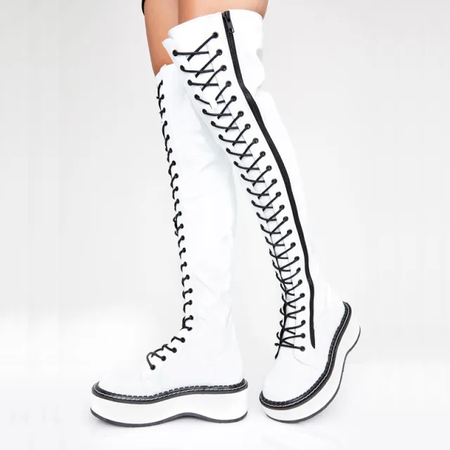 Over the knee boots White - Shop at LoveMi