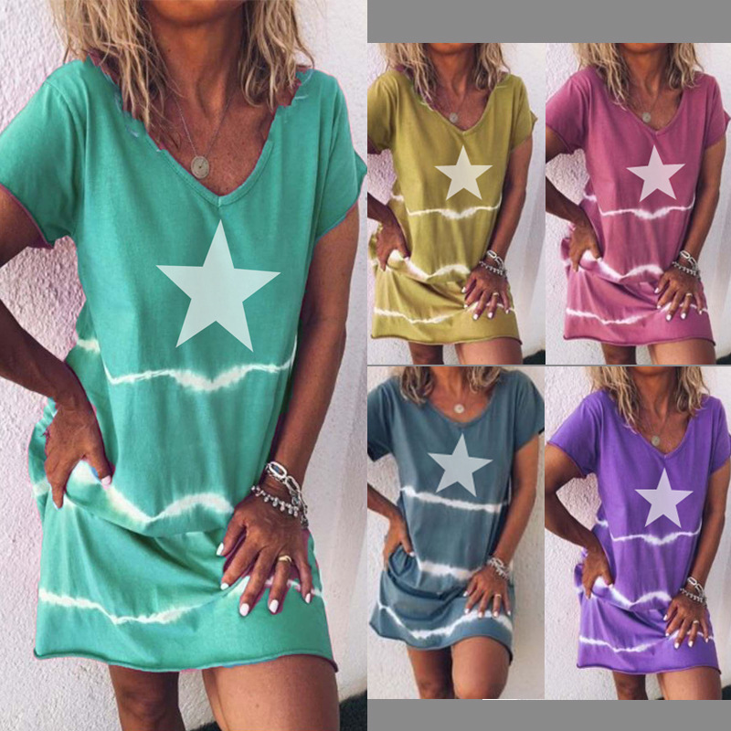 V-neck short sleeve dress