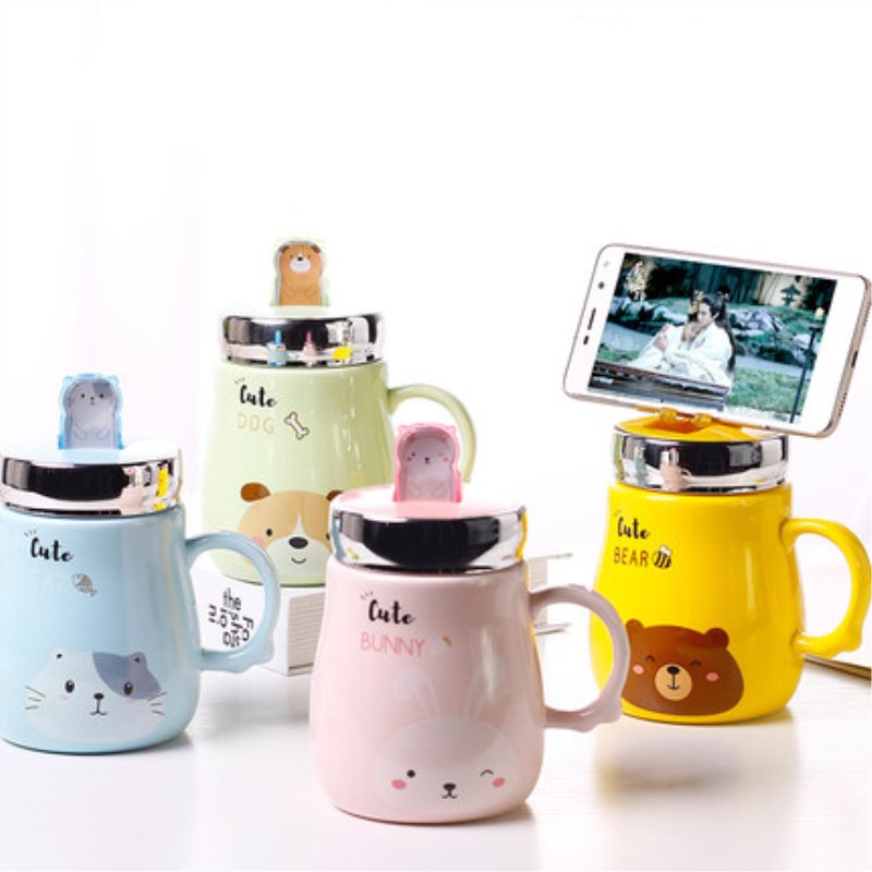 Mobile phone holder ceramic cup