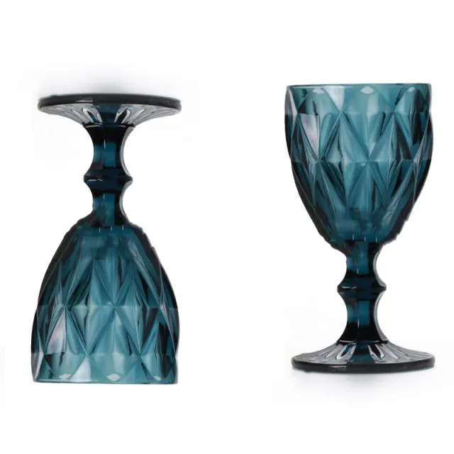 Vintage embossed petal glass Blue - Shop at LoveMi