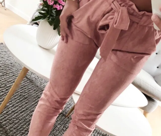 Women autumn Trousers Ladies Long Pants casual pan Pink - Shop at LoveMi