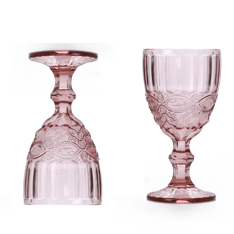 Vintage embossed petal glass - Red