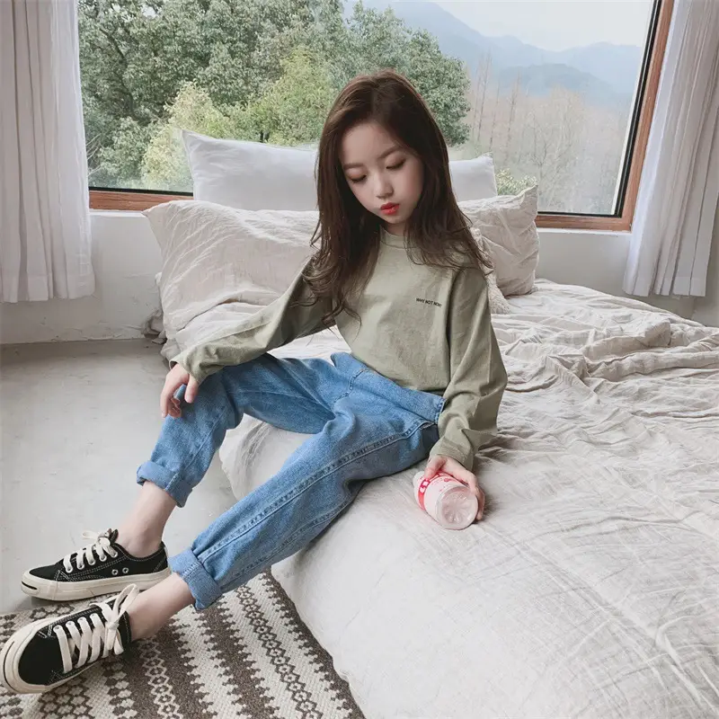 Children's solid color jeans
