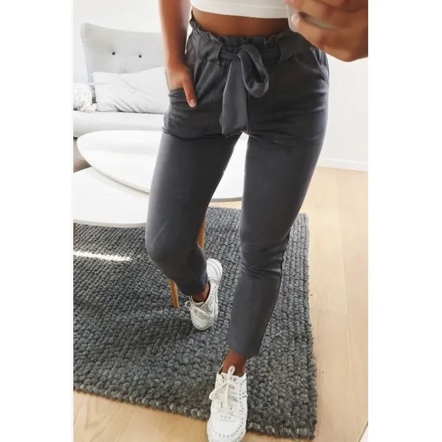 Women autumn Trousers Ladies Long Pants casual pan Dark Grey - Shop at LoveMi