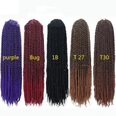 Crochet Braid Hair Synthetic Black Brown Senegalese Twist Crochet Twist Braids For Women - Silver Gray - View 1