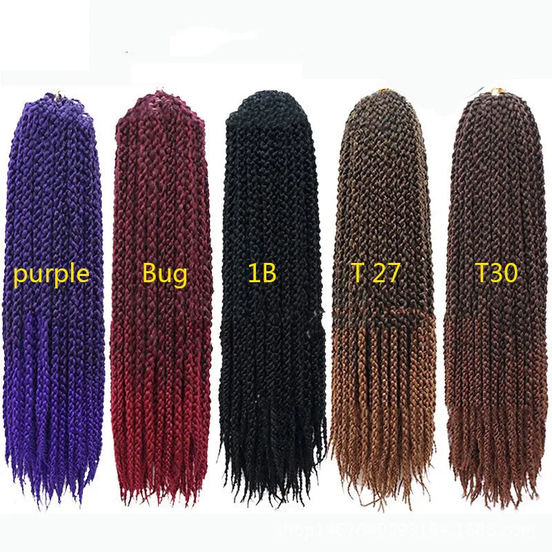 Crochet Braid Hair Synthetic Black Brown Senegalese Twist Crochet Twist Braids For Women - Silver Gray