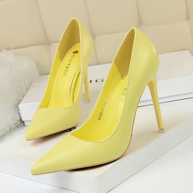 Shallow pointed sexy shoes Yellow - Shop at LoveMi