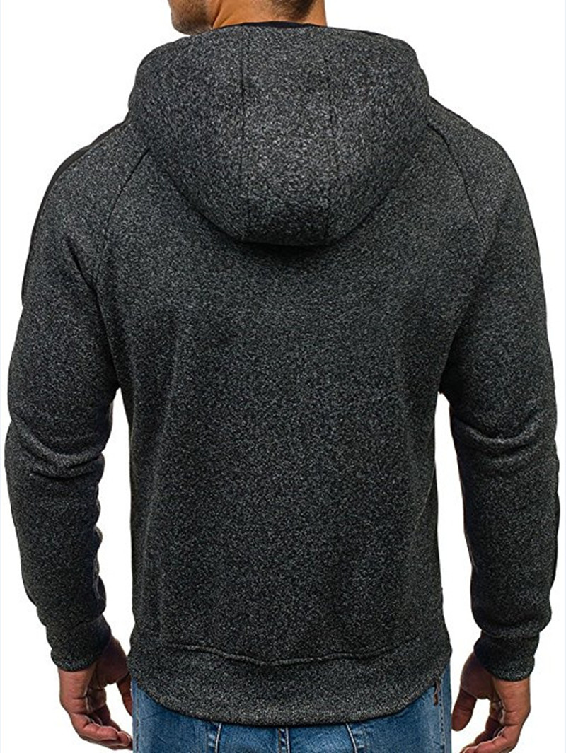 Men's casual cardigan hooded jacquard sweater