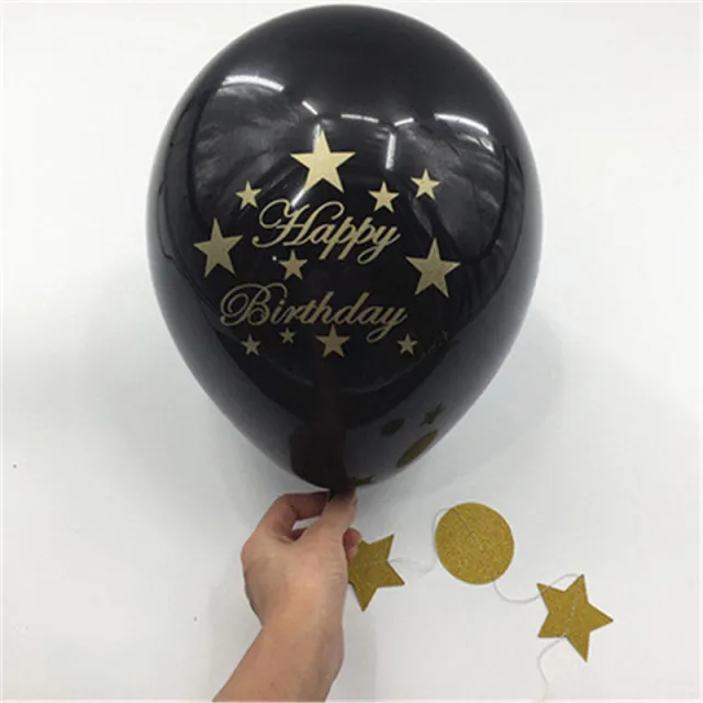 Happy birthday letter balloon latex balloon Black - Shop at LoveMi
