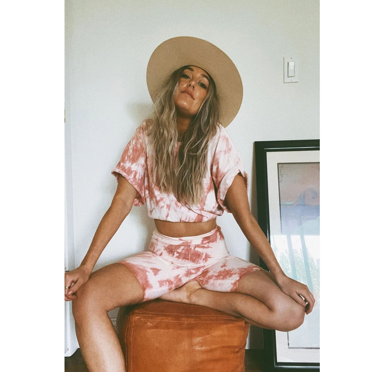 Tie-dye printed ladies suit