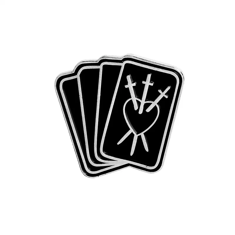 Creative Punk Brooch Personality Dark Coffin Poker - Xz1090