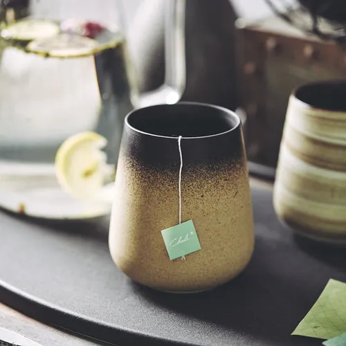 Office Japanese style retro coffee cup - Black Beige