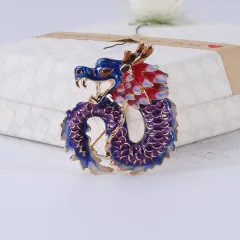 Alloy dripping oil zodiac dragon brooch - Purple - View 1