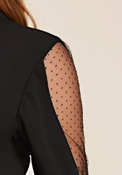 Long-sleeved mesh patchwork dress