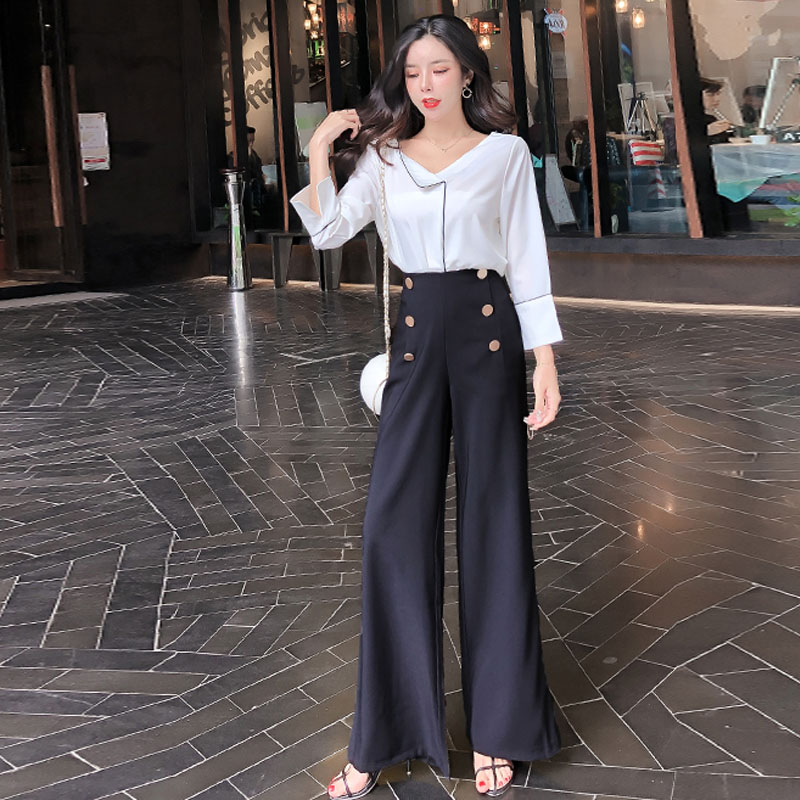 Straight loose thin suit pants